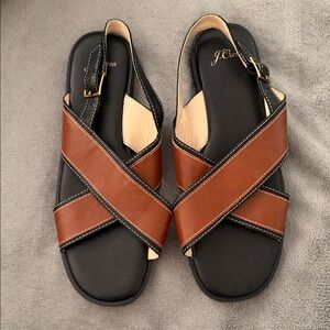 J. Crew Brown and Black Sandals